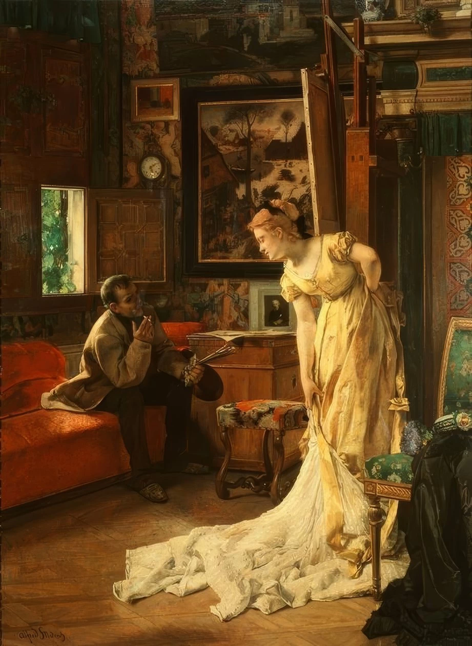 Alfred Émile Stevens - 115, Lo studio, 1880, Brüssel, Musées Royaux d’Art et d’Histoire